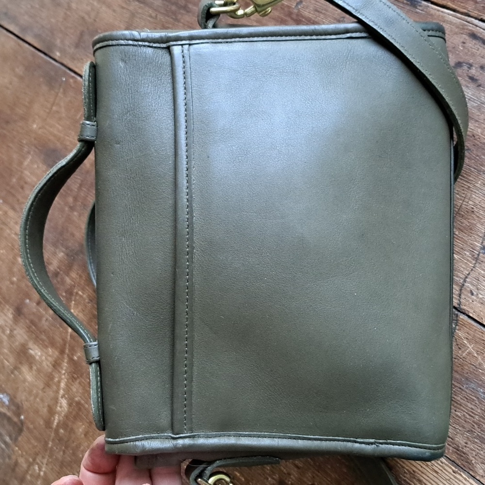 Coach Olive Green Leather Crossbody Satchel - Picture 3 of 13
